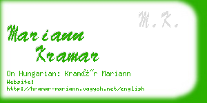 mariann kramar business card